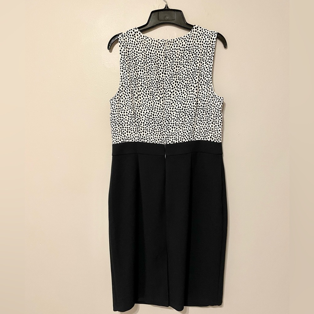 Talbots Black & White Polka Dot Dress Sz 12P - Picture 4 of 14
